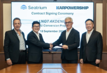 Seatrium wins ninth FSRU conversion project from Karpowership Karpowership and Seatrium mark the award of LNGT Akdeniz, the partnership's ninth FSRU conversion project. From left to right – Mr. Osman Murat Karadeniz, Chairman, Karpowership, Mr. Alvin Gan, Executive Vice President, Repairs & Upgrades, Seatrium, Mr. Gokhan Kocak, Chief Technical Operations Officer, Karpowership and Mr. Chris Ong, Chief Executive Officer, Seatrium. Photo Credit: Seatrium